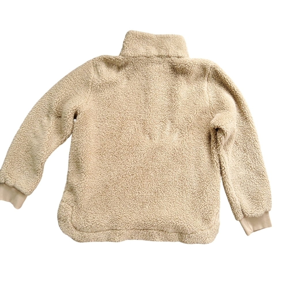 Calvin Klein Cozy Tan Teddy Quarter Zip Jacket - Picture 4 of 9